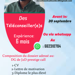 Recrutement en TÉLÉCONSEILLERS H/F